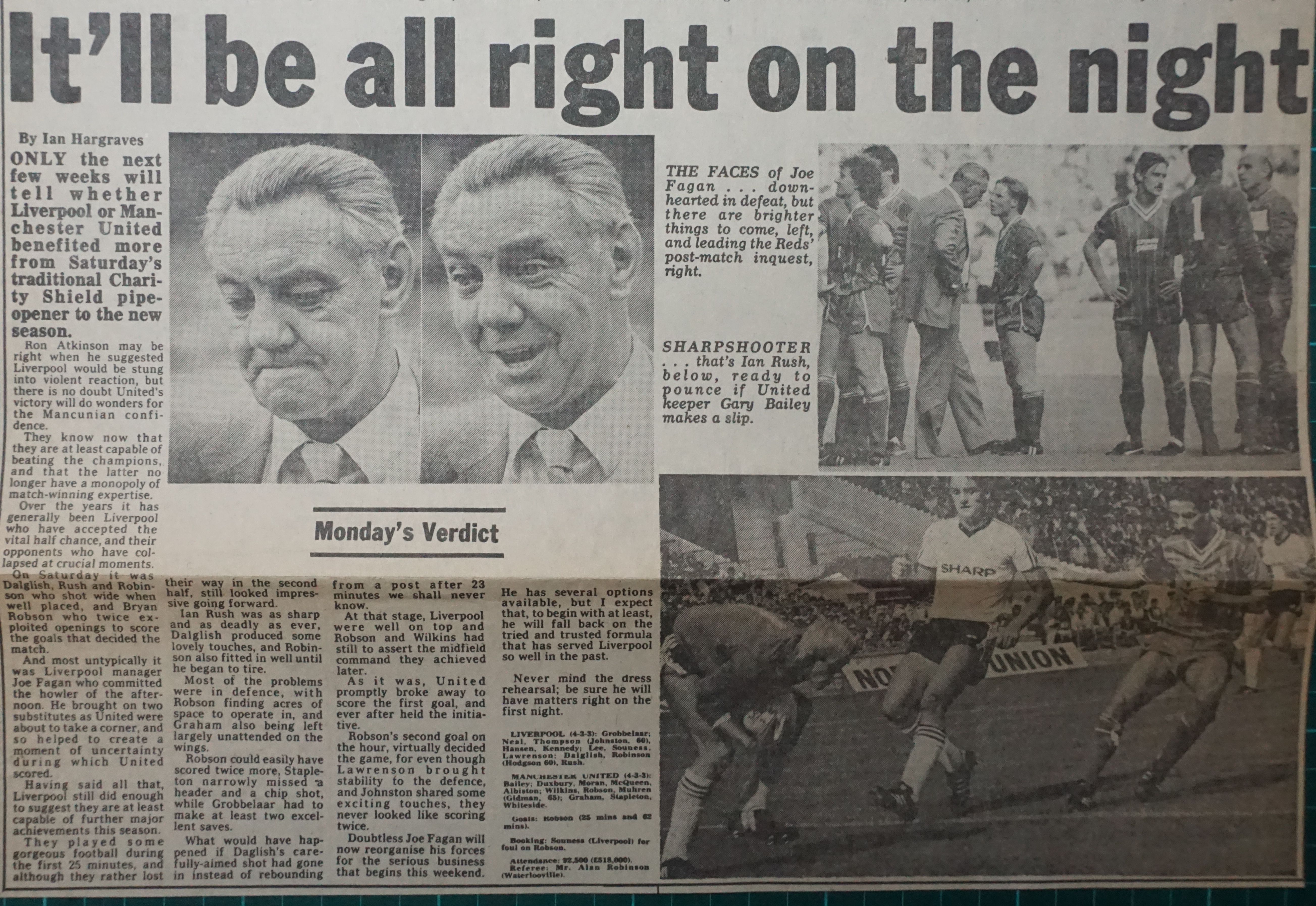 It'll be alright on the night